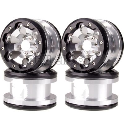 kwaliteit  1:10 RC Model Car 4P 2.2" 6 Holes Beadlock Wheels Aluminum Rims Hub For Axial Yeti / Emerging RC 90056 90053 90045 90031 Crawler fabriek