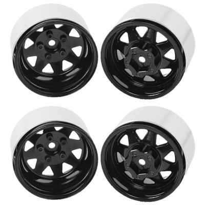 RC Hobby NTFHOBBY 1/10 Scale RC Crawler SCX10 TRX4 1.9 Aluminum Alloy Metal Beadlock Wheel Edges Black (4pcs)